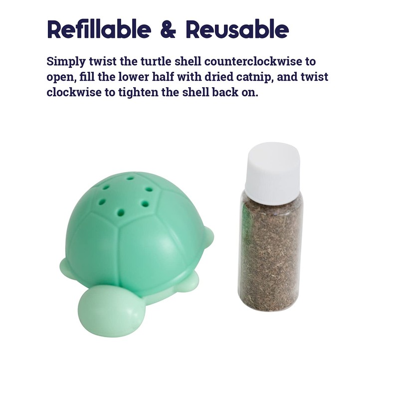Petstages Wobble Turtle Catnip Diffuser Refillable Cat Toy