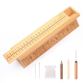 Bamboo Book Binding Kits with an Awl, Book Binding Cradle, Signature Punching Tools with Piercing Guide Book, Book Binding Materials, Bookbinding Supplies for DIY Bookbinding Crafts with Storage