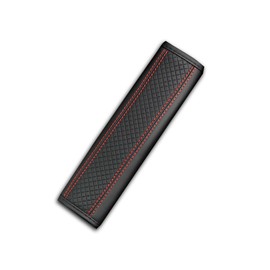 Piburth 2PCS Car Seat Belt Cover, Soft Shoulder Strap Covers Harness Pads, Safety Leather Seatbelt Comfort Driving Cushion Protect Your Neck and Shoulder Universal for Car, Truck, SUV (Black/Red)