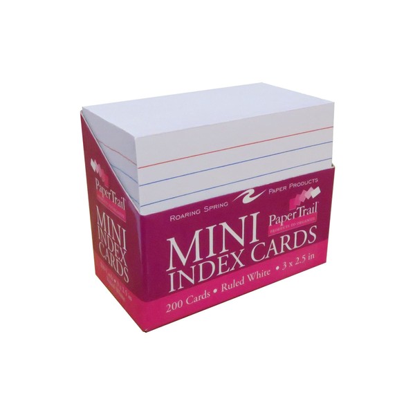 ROARING SPRING PaperTrail Ruled Index Cards (200 Count), 3" x