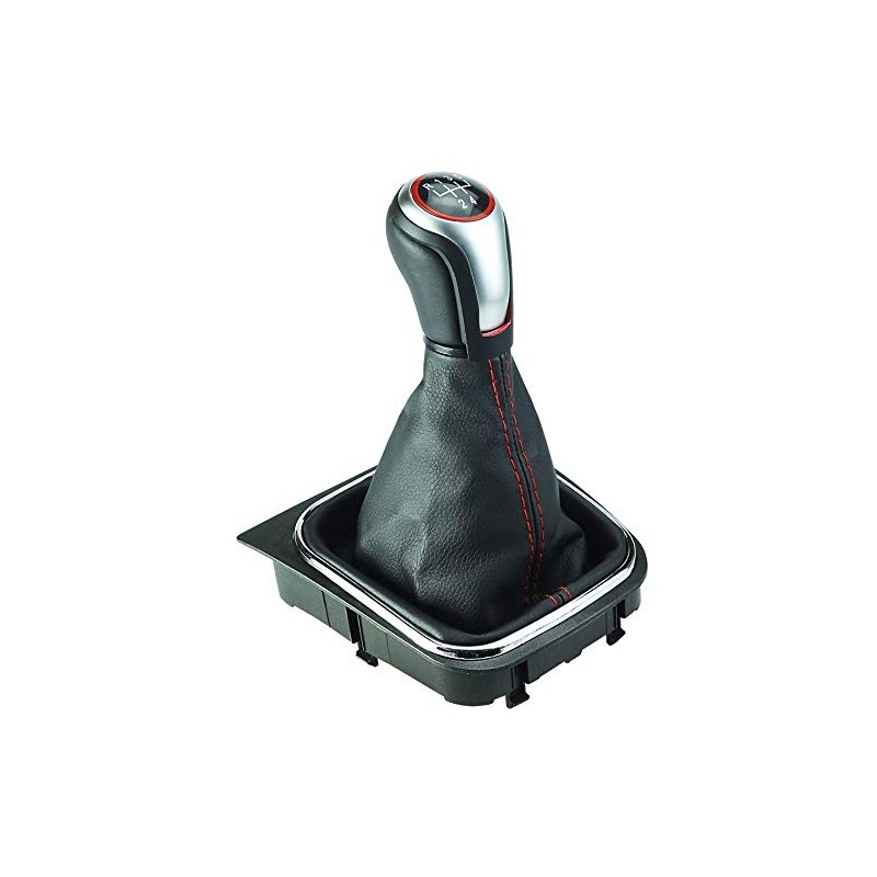 Do!LED Gear Knob Gear Stick Boot 5 Gears Silver Red