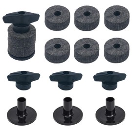 TUOREN 16Pcs Cymbal Replacement Accessories Cymbal Stand Felts and Cymbal Sleeves with Plastic Cymbal Nuts Cymbal Attachment for Percussion Drum Set