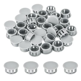 sourcing map 32PCS 17mm(11/16") Light Gray Plastic Hole Plugs, Flush Type Panel Hole Plugs Insert End Caps for Locking Hole Tubes Furniture Cabinet