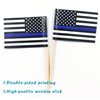 QQSD Thin Blue Line American Police Toothpick Flag Small Mini