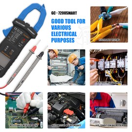 Messzange Multimeter Tester 7200SMART AC/DC 6000 Counts Misst Kapazität, Widerstand, Kontinuität, Diode, TRMS NCV, Auto Range, LCD, Datenspeicherung Zangenmessgerät Spannung Strom Widerstand Messung