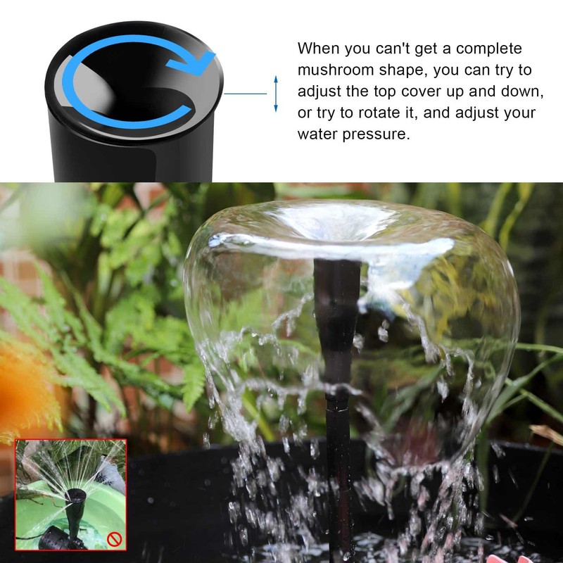Plastic Fountain Nozzle 1/2, Fountain Head for Garden, Ponds, Tabletop