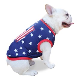 WoofsWish Dog Shirt Cooling Vest Cute Love Paw Star Striped Printed Pet Tshirts Funny American Flag Pattern Dogs Tank Top Summer Breathable Stretchy Dog Clothes for Small Dogs Girl Boy