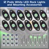 Macarrie 12 Pods Rock LED Lights for Car SUV Underglow