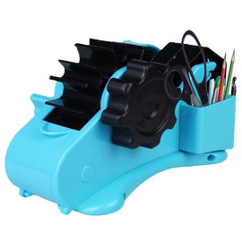 Heat Tape Dispenser, Multiple Roll Cut Heat Tape Dispenser Sublimation to PreCut 1.4'' Pieces for Heat Press, 1+3'' Core, Semi-Automatic heat transfer Tape Dispenser with Compartment Slots (Navy Blue)