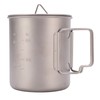 750ml Outdoor Titanium Water Mugs With Folding Handles Portable Camping