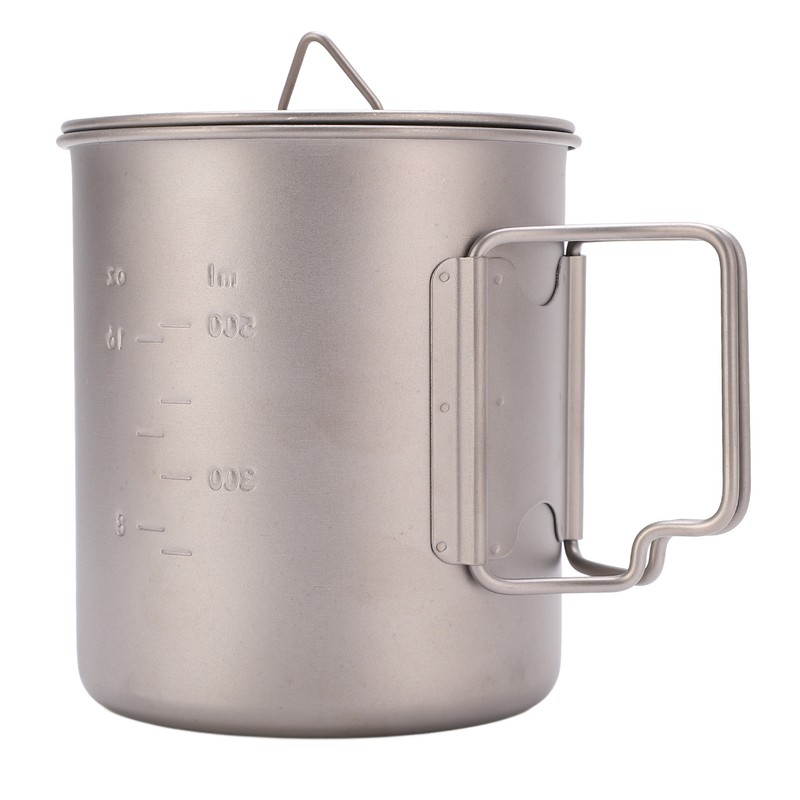 750ml Outdoor Titanium Water Mugs With Folding Handles Portable Camping