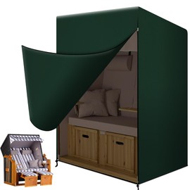 Funshot Beach Chair Protective Cover, Winterproof, Beach Chair Cover, Winterproof, Beach Chair Cover, Cover for Beach Chairs, Waterproof, Windproof, Outdoor Furniture Cover, Green, 125 x 90 x 165/135