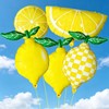 Lemon Foil Balloons 5 Pack, 25" Assorted Fruit Shaped Mylar