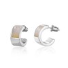 MDFUN Hoops Huggie Stud Earrings Set 14K White Gold Plated