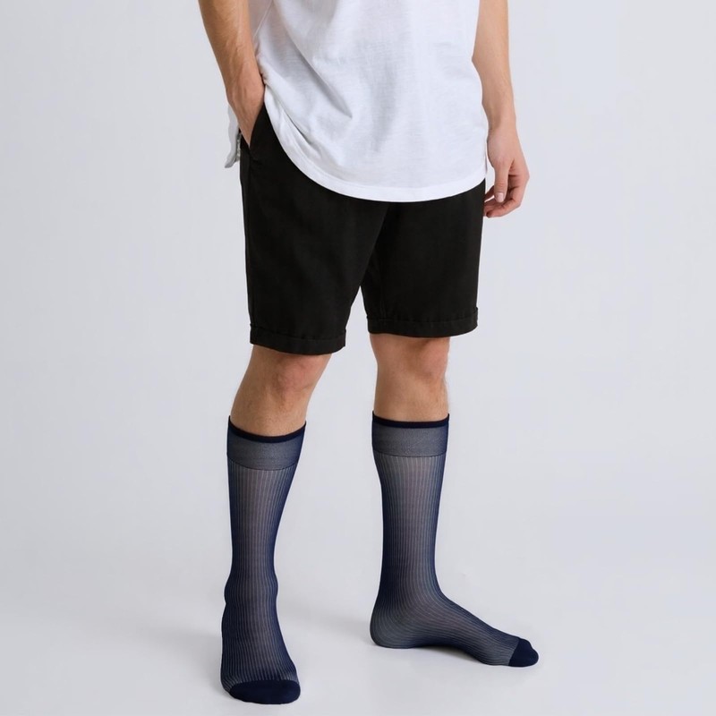 Cityelf 5 Pack Men Silky Socks Sheer Men Dress Socks
