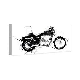 The Oliver Gal Artist Co. Transportation Wall Art Canvas Prints '21666 Vintage Motorcycle II' Home Décor, 45" x 30", Black, White