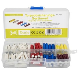 SeKi 100 Piece Torpedo Fuse Assortment; 10x5A, 40x8A, 20x16A, 20x25A, 10x40A; Safety Fuse