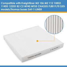 PA5359 Cabin Air Filter fit for Freightliner M2 106 114SD 122SD 112 108SD Trucks or Buses Replaces N10G-36000006 AF26427 PA5359 PA10188 49082 P614547（Pack of 4