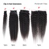 Orientfashion 8pcs Kinky Straight Clip in Hair Extensions Real Human
