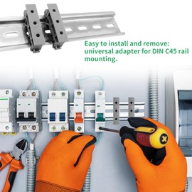24 Pieces (12 Sets) DIN Rail Adapter Set, Terminal Blocks, DIN Rail, PCB DIN C45 Rail, Circuit Board Mounting Holder, PCB Mounting Bracket Holder Clip (48 Screws, 2 Screwdrivers)