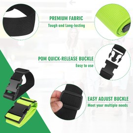 4PCS Luggage Straps Luggage Tag Set, Adjustable Luggage Straps for Suitcases Add a Bag, Luggage Identifiers Travel Accessories to Carry Multiple Luggage (Green+Black)