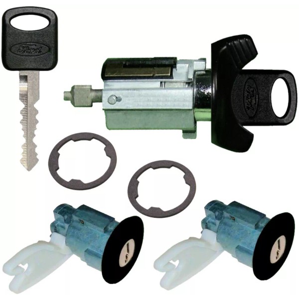 Lockcraft Ford Ignition Switch Lock Cylinder + Pair (2) Door