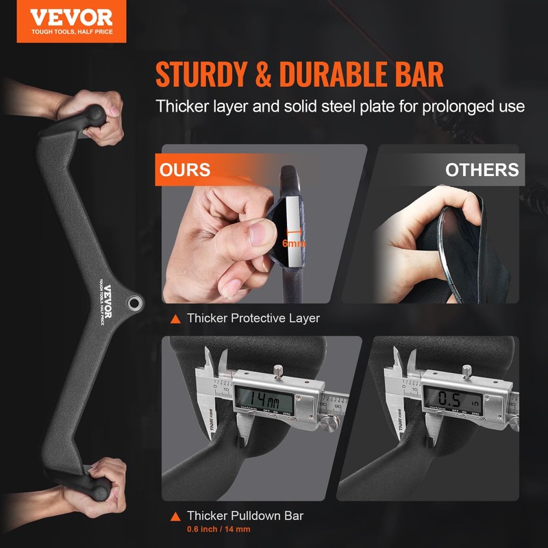VEVOR LAT Pulldown Attachment, Cable Machine Rowing V-bar Attachment, Tricep