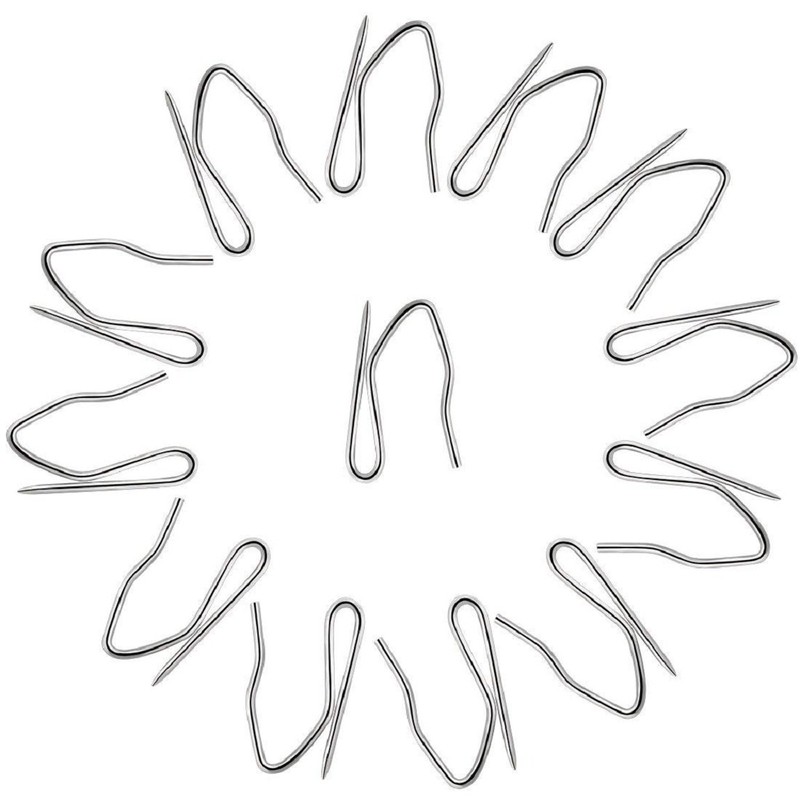 58 Pcs Metal Curtain Hooks, Wobe Silver Rustproof Stainless Steel