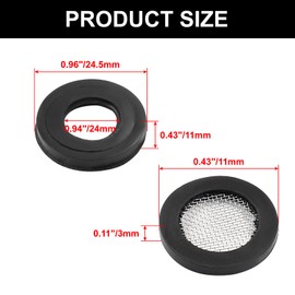 Murtenze 6PCS Shower Filter Gasket with Wire Mesh + 6PCS Rubber Washer 3/4" for 1/2 Fixed Shower Head/Handheld Shower Hose Connector (12Pack)