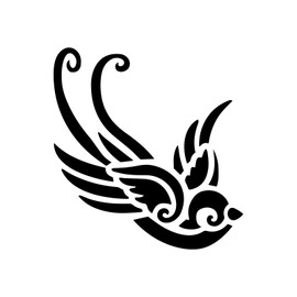 Bargain Max Decals Swallow Bird Decal Notebook Car Laptop 5.5" (Black)
