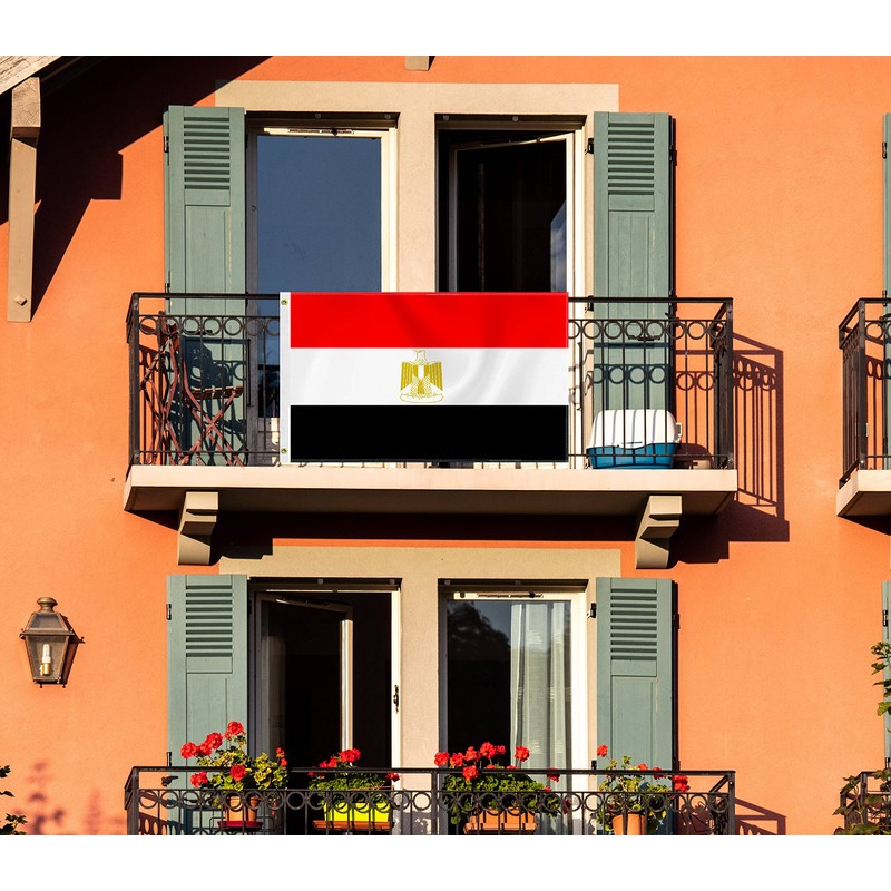 Large Egypt Flag,3x5 FT Egyptian 75D Outdoor Banner,Egyptians Decor for