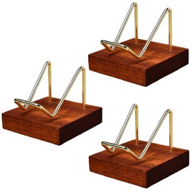 koundeneko Set of 3 Small Wooden Pedestal Easel Stand Gemstone Crystal Ball Stand Crystal Stand Tabletop Photo Frame Display Stand Bookstand Natural Stone Specimen Plate Collection Display Stand