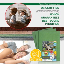 STEICO 3 mm 1/8 Inch Wood Fiber Flooring Underlayment for Laminate Vinyl LVT LVP Hardwood Floor 90 SqFt Natural Sound Insulation Barrier