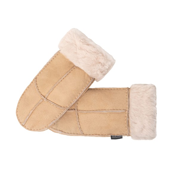 Nordvek Womens Sheepskin Mittens - Adjustable Turnover Cuff # 308-100