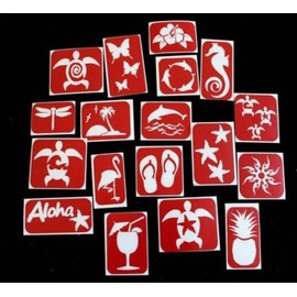 Maybel's Luau Glitter Tattoo Stencil Pack