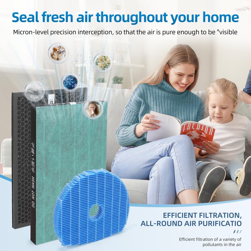 KC-860U Replacement Filter Set Compatible with Sharp KC860U Air Purifier