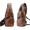 Seoky Rop Leather Sling Bag for Men Travel Shoulder Crossbody