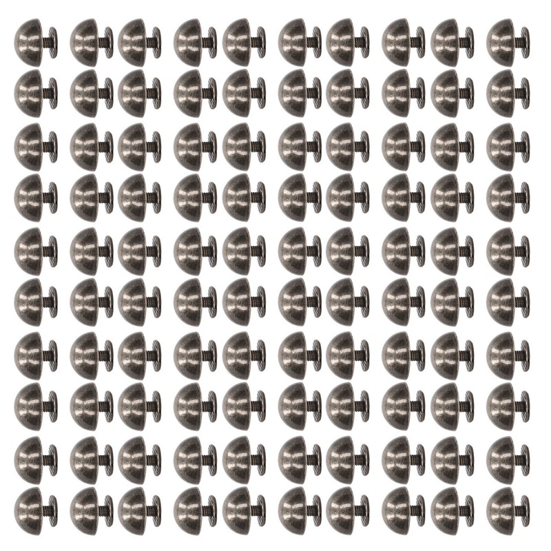 100 Sets Mushroom Rivets Round Head 10mm Electroplating Semicircle Alloy