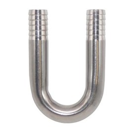 3/8-inch U-Bend Barbed Hose Connector, Stainless Steel, Industrial-Grade Fluid Transfer Fitting