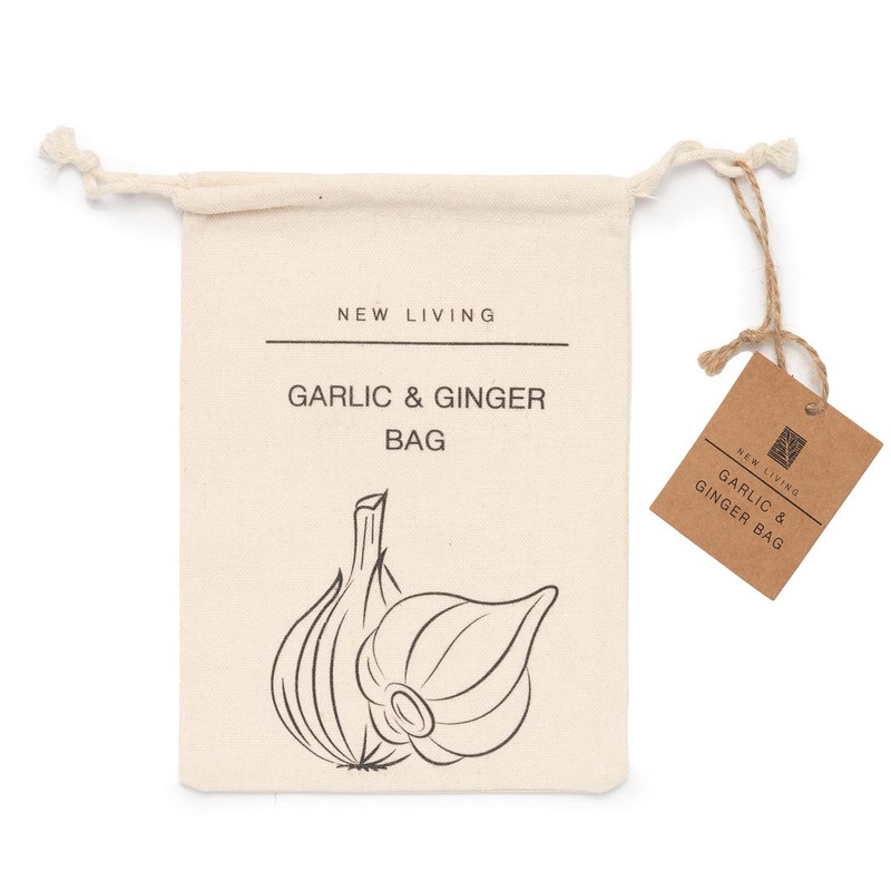 New Living Organic Linen Cotton Garlic & Ginger Bags Eco