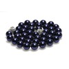 Schmuckwilly Women's Shell Pearl Necklace in Dark Blue with Magnetic