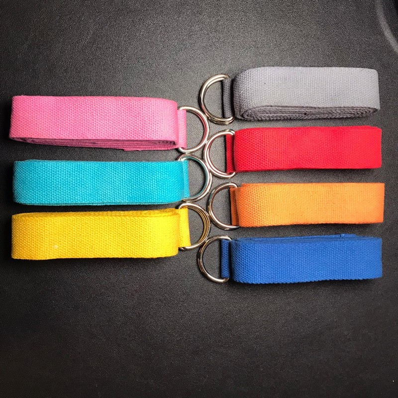 D-Ring Buckle Cotton Belt for Yoga Stretching Exercise Durable Flexible