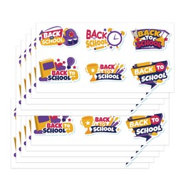 2 Inch Back to School Stickers First Day of School Reward Stickers Gift Tags for Kids - Welcome Back to School Party Decorations Labels for Kindergarten Preschool Classroom 120 PCS (Purple)