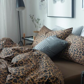 mixinni King Size Leopard Pattern Animal Cheetah Printed Bed Pilowcase Soft Microfiber Pillow Cover 20 x 36 Inches Set of 2 (King, Leopard)