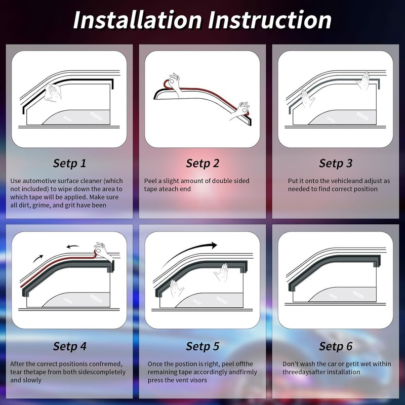Quxunzzz Rain Guards Side Window Visor Vent Outside Mount, 4PCS