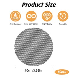 Classicseali 50pcs Mesh for Plants,4 Inch Round Black Flower Pot Hole Mesh Pad, Prevent Soil Loss, Bonsai Bottom Plant Drainage Insert for Garden Outdoor Potted Plants,Black