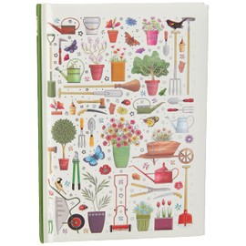 A6 Casebound Notebook - Gardening Design - 120 Pages - Ruled & Silk Ribbon - Size - 148mm x 105mm