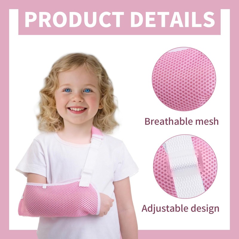 Breathable Arm Sling for Kids, Breathable Mesh Adjustable Support Arm