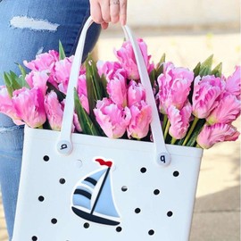 Bag Charm for Beach Bag - Large DIY Bag Charms Accessories, Simple Modern Southern Beach Tote Charms, Decorative Charm for Rubber Beach Bags Gift for Women Girls (Sailboat)