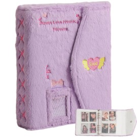 OLizee® Plush Kpop Photocard Binder with 30 Pages Transparent Inner Kpop Photocard Album Kpop Photocard Holder Kpop Photocard Book Kpop Photocard Organizer for Kpop Fans Purple